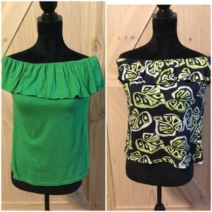 crown & ivy Off-Shoulder Ruffle tops